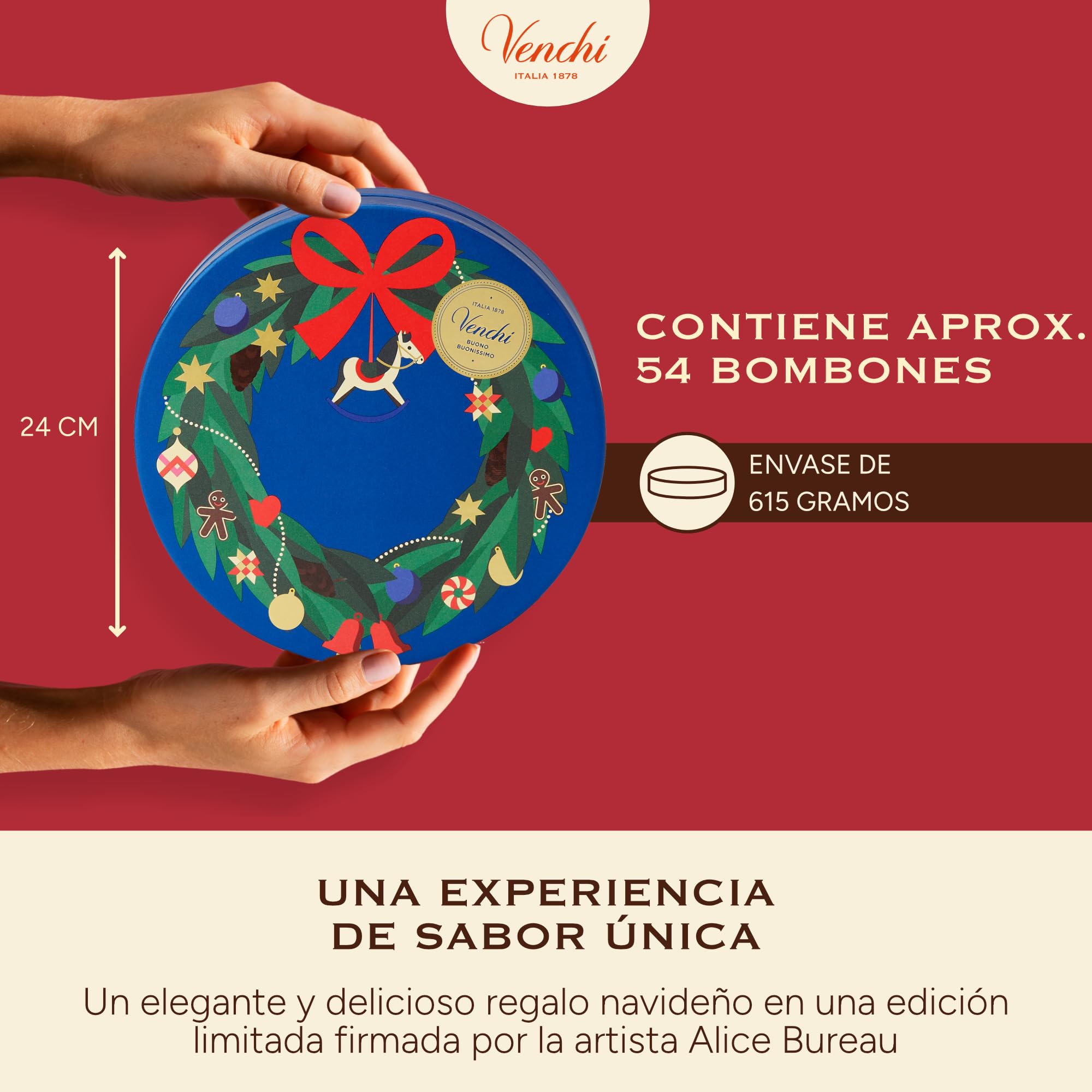 Venchi, Caja Grande con Bombones Assortidos, con Chocoviar y Nougatine, con "Avellana Piemonte", Edición Limitada, 615 Gr, Sin Gluten, Idea de Regalo