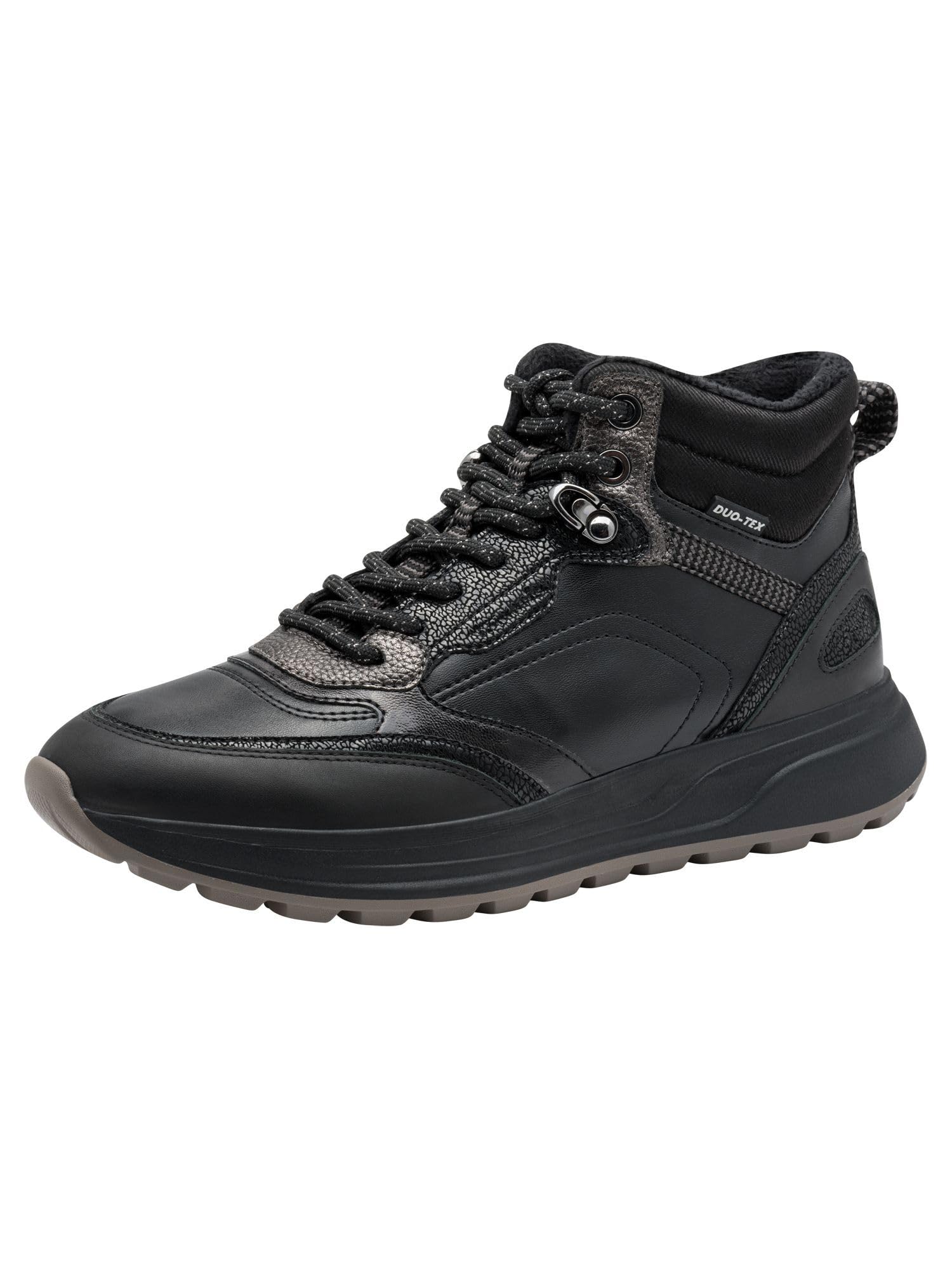 Tamaris Women's Damen Sneaker High 1-25259-45, Plain Black, 7.5 UK
