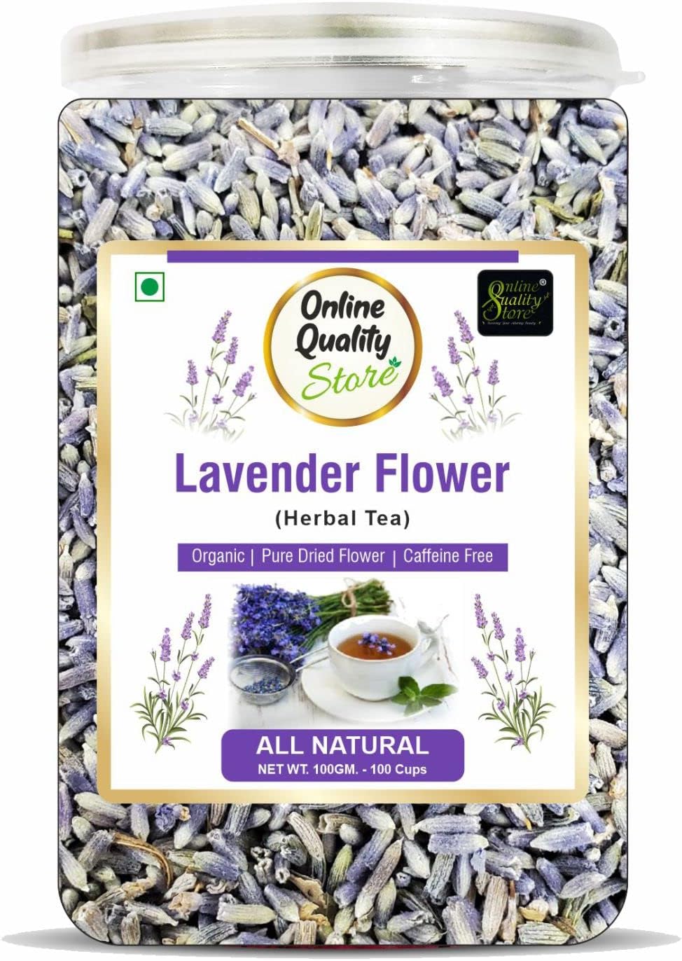 Lavender Flower Tea -100g | Sun Dried Lavender Flowers Herbal Tea | Stress Relief| Iced Tea