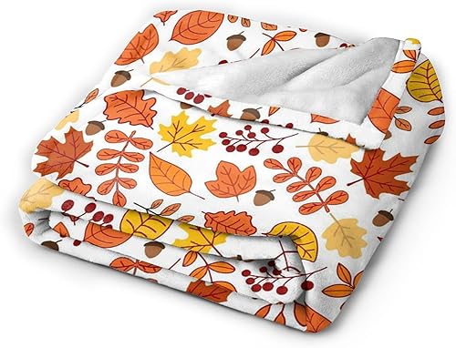 Miniatura 2 de Manta de hojas de otoño de 50 x 60 pulgadas, suave y cálida manta de decoración de otoño para el hogar, sala de estar, sofá, cama, silla, decoración