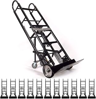 US Cargo Control Appliance Dolly with Stair Climber & Kickback Wheels (12-Pack), 1,200 LBS Capacity, Industrial Appliance Hand Truck with Single Auto Recoil Strap System, Heavy Duty Steel Hand Truck