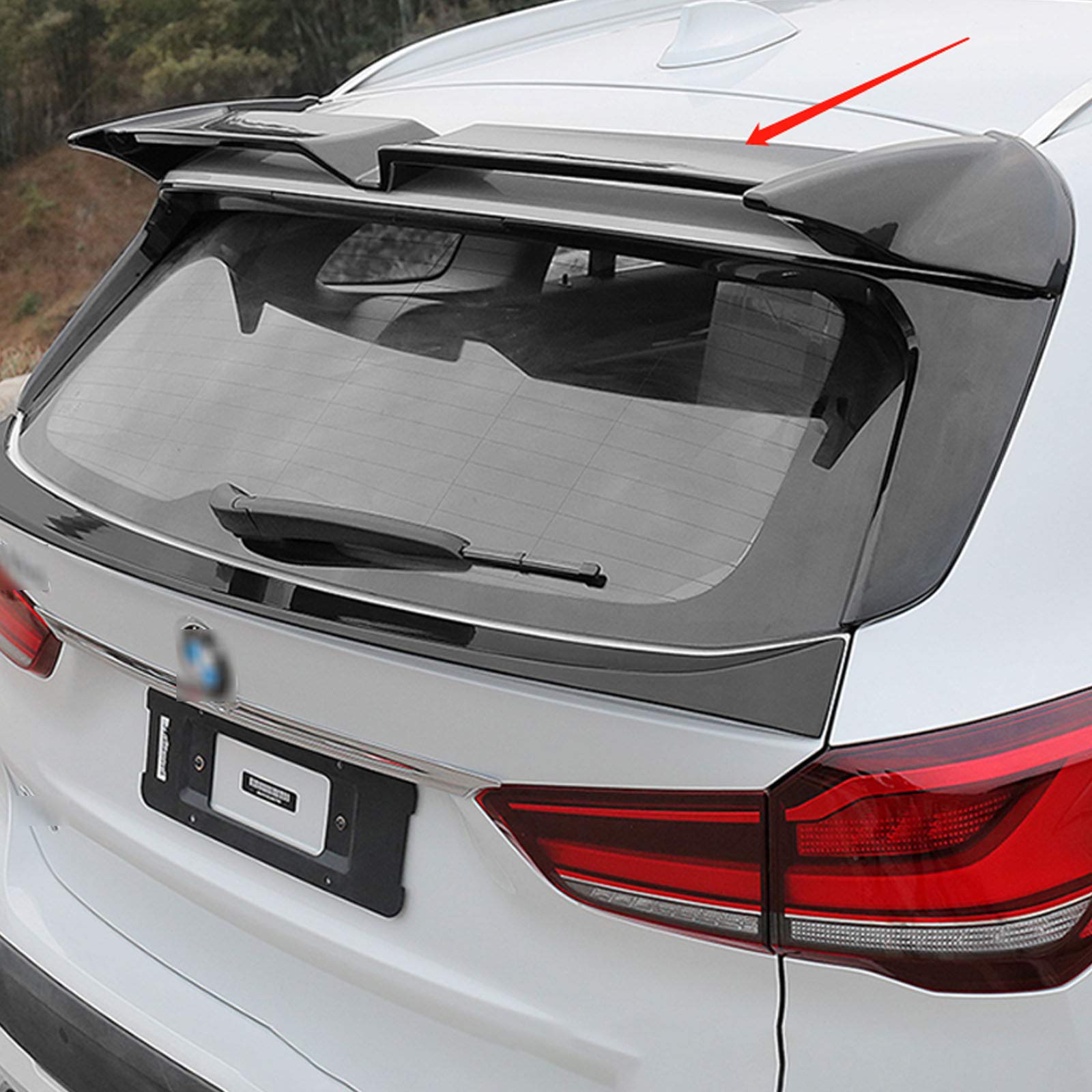 Dynamic Streamline Spoiler Design Rear Roof Spoiler,Car Spoiler Wing,Trunk Lip Spoiler Wing,Abs Paint Material,Increase Grip and Reduce Fuel Consumption,Black(X1)(2016-2020)