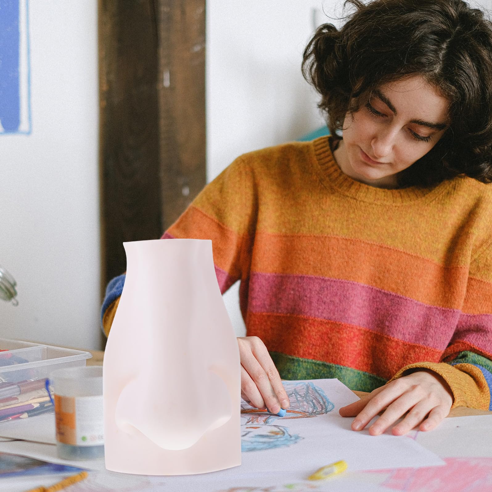 Modello Creativo di Organo di Senso in Plastica Morbida Bianco per Schizzo e Pittura, Superficie Liscia, per Decorazione e Studio in Camera da Letto