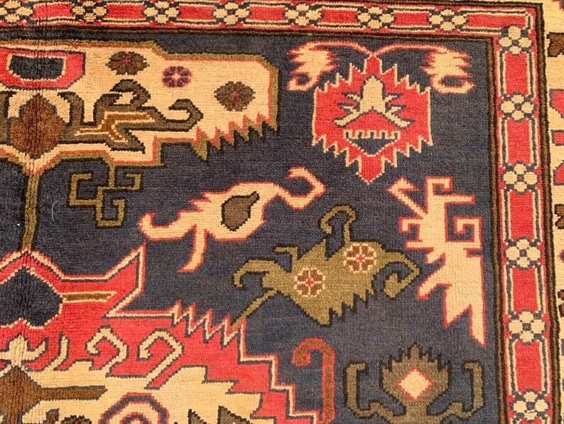 6 x 10 ft Afghan Hand Knotted Bokhara Wool Area Rug - (292 x 195 cm) Medallion Pattern for Elegant Home Décor