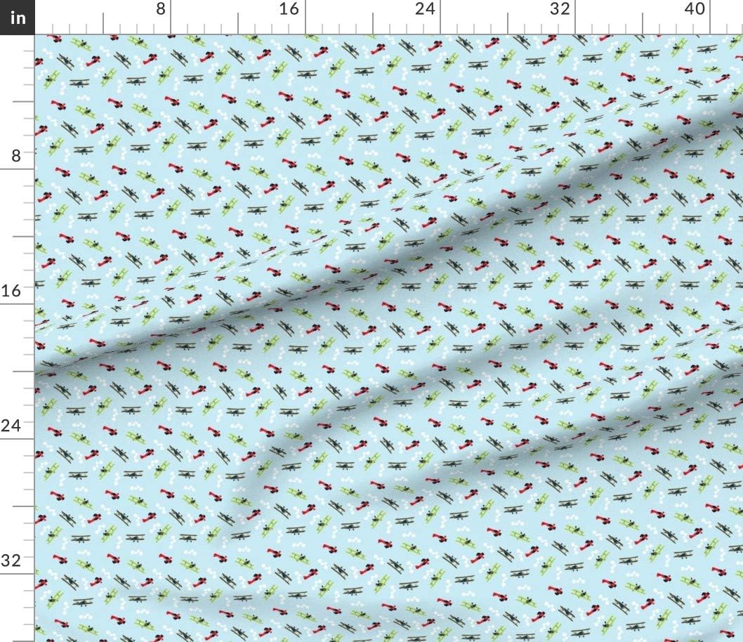 Spoonflower Fabric - Aviation Flying Airplanes Boys Planes Printed on Petal Signature Cotton Fabric Fat Quarter - Sewing Quilting Apparel Crafts Decor