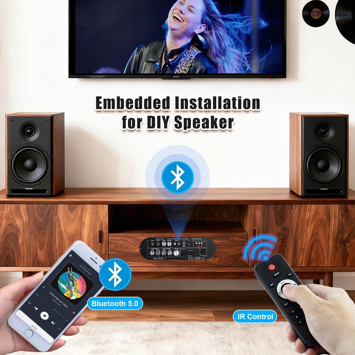 Hosyond Amplificatore Bluetooth D800 2.1 canali 50W × 2 + subwoofer 100W