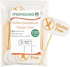 Monouso | 100 Sticks Marker "Gluten Free", 8 cm, Wooden Chopsticks, Restaurants, Catering, Events, Cocktails, Snacks