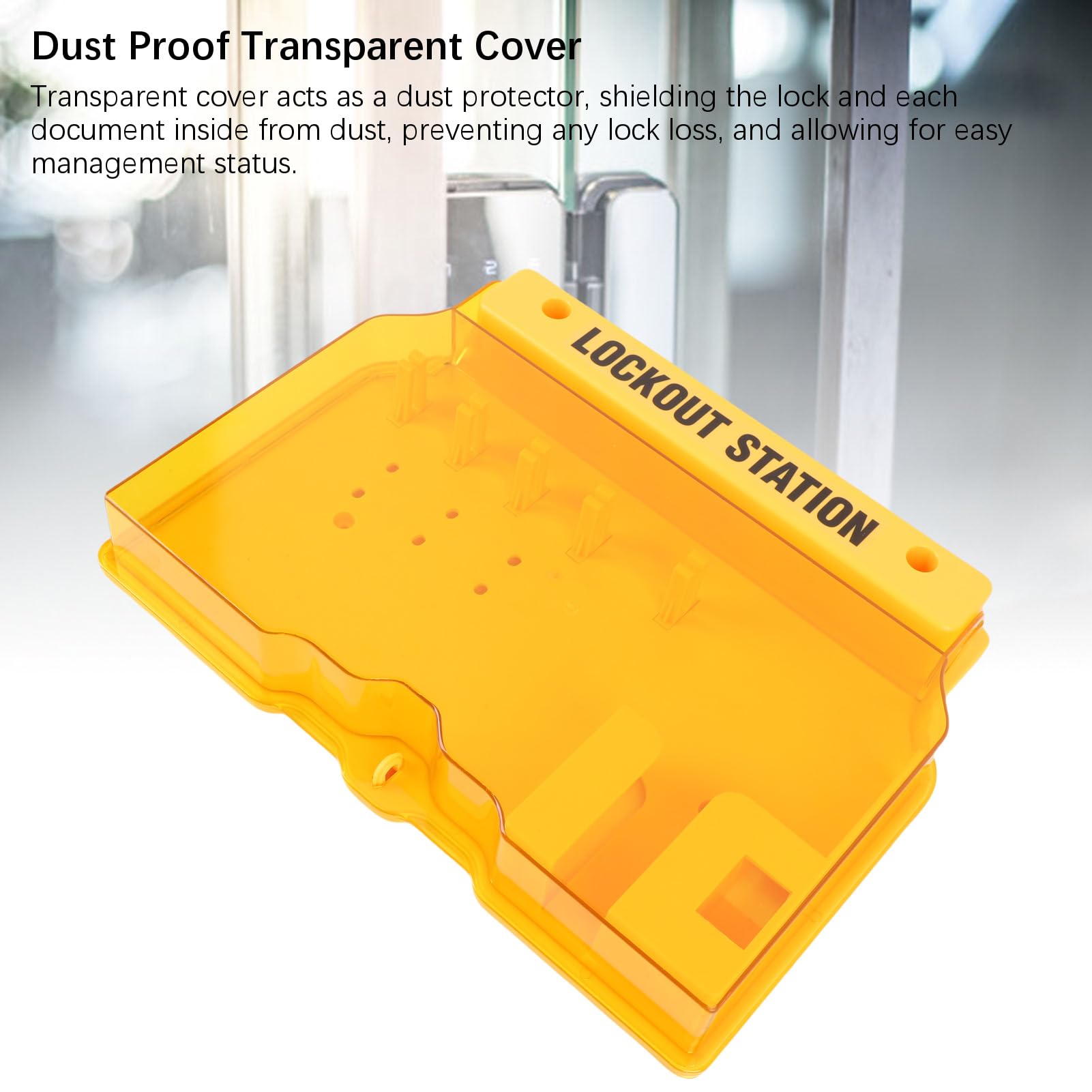 POENVFPO Kit de Estación de Etiquetado y Bloqueo, Cubierta Transparente para PC, Tablero de Dispositivo Loto sin Relleno, Kit de Etiquetado y Bloqueo de Montaje en Pared con 10 Etiquetas