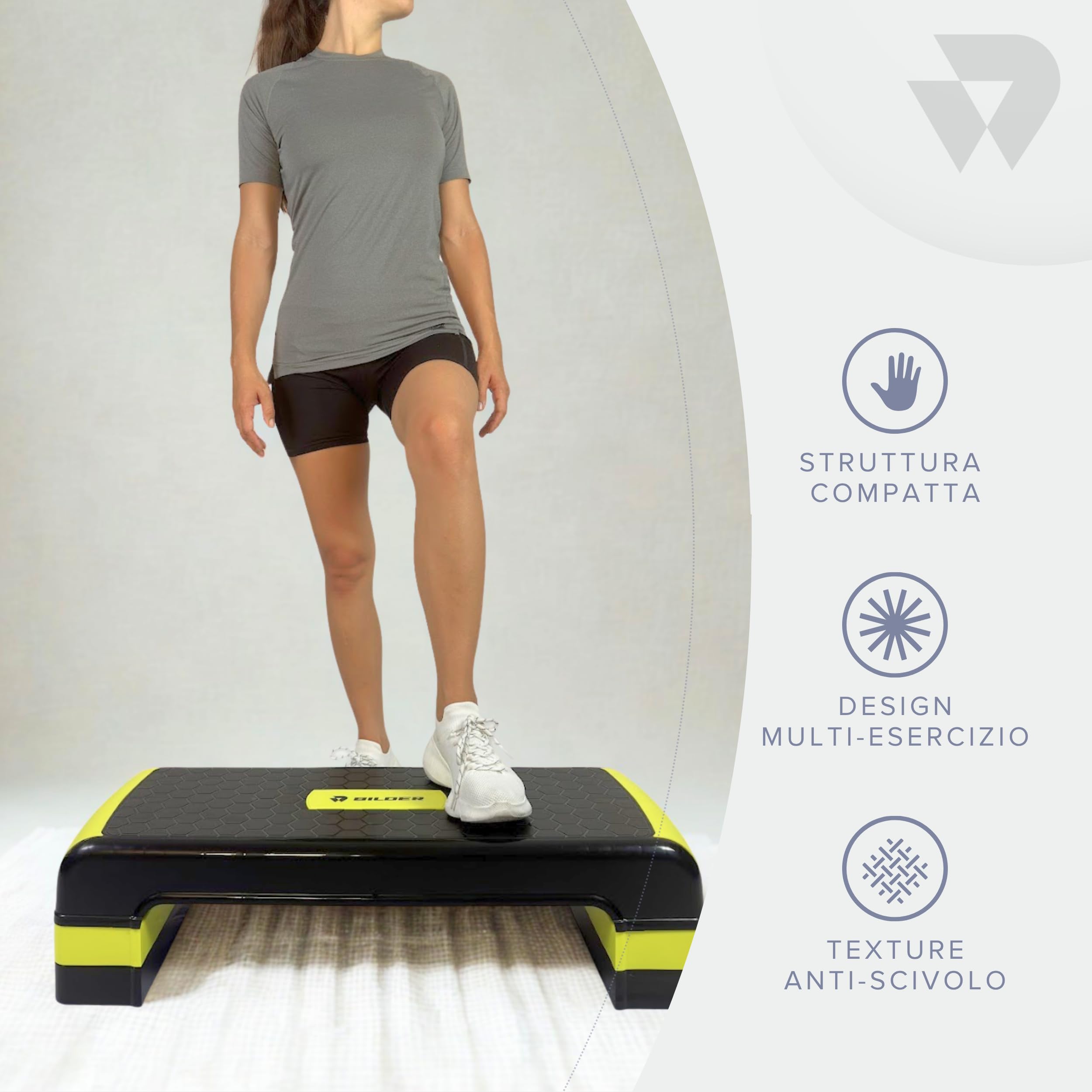 BILDER Aerobik treningowy Stepper Fitness do domu i siłowni, antypoślizgowa regulacja wysokości, idealna stopka do poprawy siły i koordynacji, obciążenie 150 kg, ćwiczenia w domu