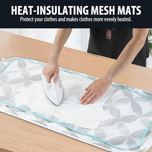 Miniatura 2 de Seiritex Tapete de planchado, almohadilla de planchar portátil de 39.4 x 18.9 pulgadas, tabla de planchar 5 en 1, manta de hierro de viaje para