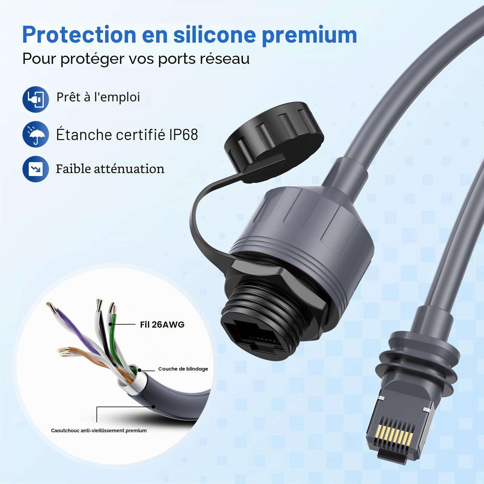 XLTTYWL® Adaptateur Ethernet RJ45 pour Starlink Gen 3 & Mini(Lot de 2) | Pour Gen 3/Mini/V4 (4X), Coupleur SPX vers RJ45, Étanche IP67, 1200Mbps,idéal camping-car, bateau, hors réseau et entreprise