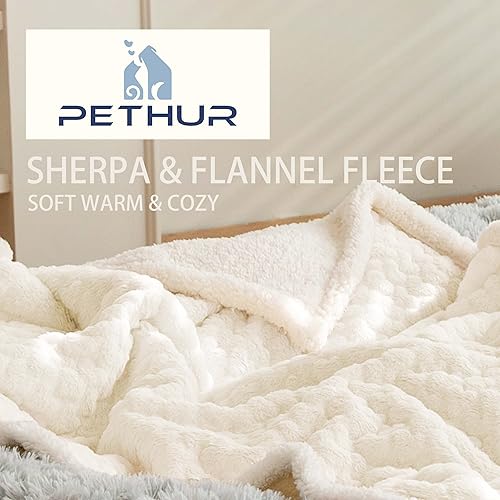 Miniatura 2 de PETHUR Manta encantadora para perro con corazón, manta de felpa súper suave para perros grandes, mantas para mascotas para cama, sofá, protector de