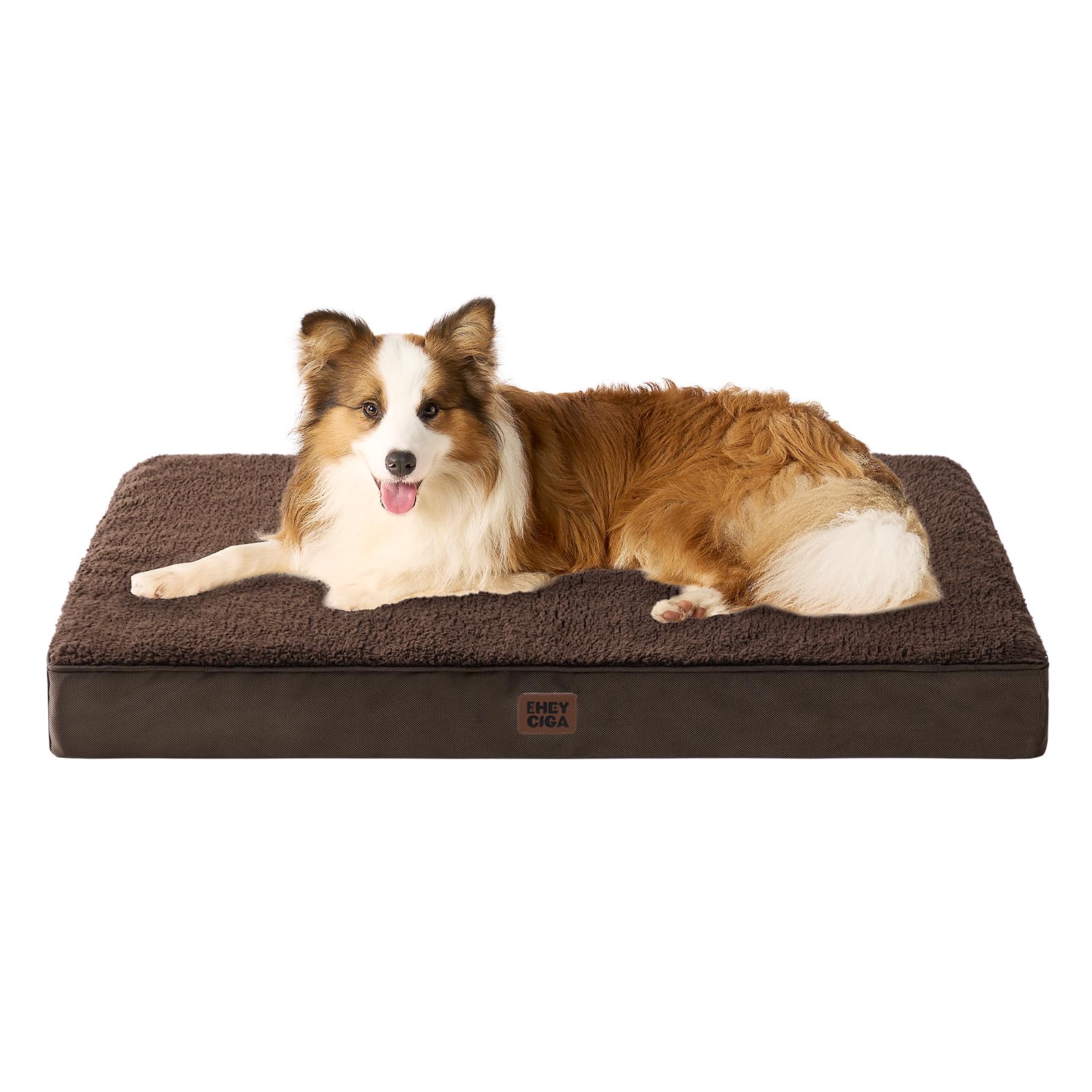 EHEYCIGA Cuccia Cane Interno Taglia Grande XL, (104L x 69W cm) Ortopedica Cuscino per Cani, Cuscino Cane Sfoderabile e Lavabile, Ortopedico Lettino per Cani, Orthopedic Dog Bed, Marrone