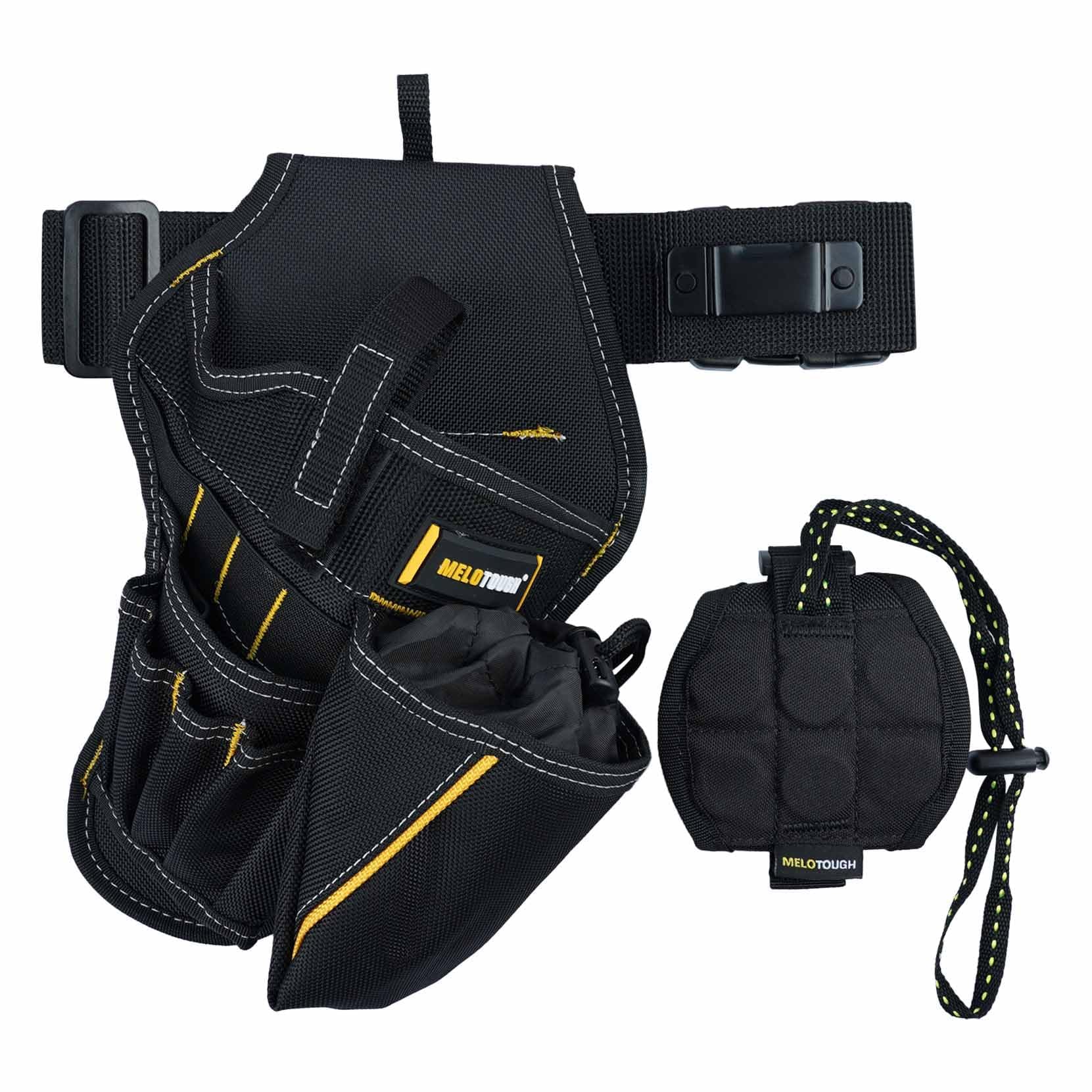 MELOTOUGH Impact Holster 3 en 1 Étui pour perceuse avec bracelet magnétique, porte-outils avec pochette pour embouts (droitier)