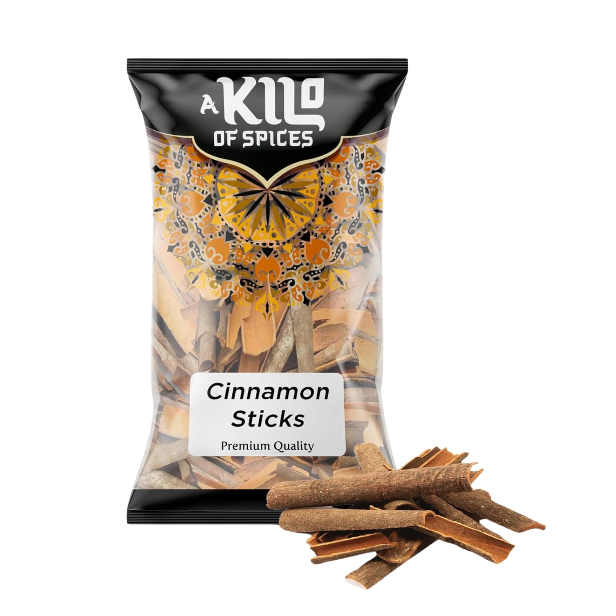 A Kilo of Spices | Cinnamon Sticks 200g | Cassia Bark | Taj Dalchini | Cinnamon Spices for Cooking | Ideal for Culinary Delights, Desserts, Drinks, Curries & Festive Recipes