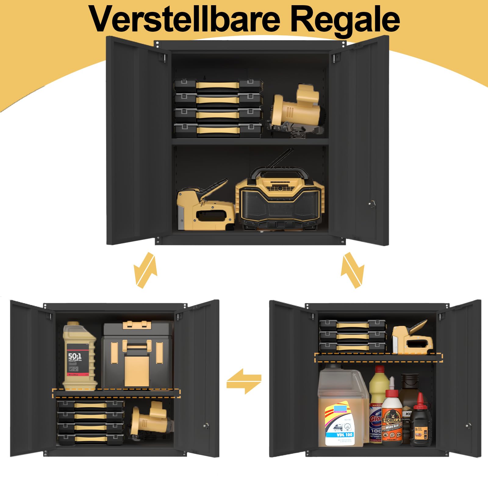 Werkzeugschrank Zur Wandmontage 77x80x30cm - Mit Schloss Für Garage & Werkstatt