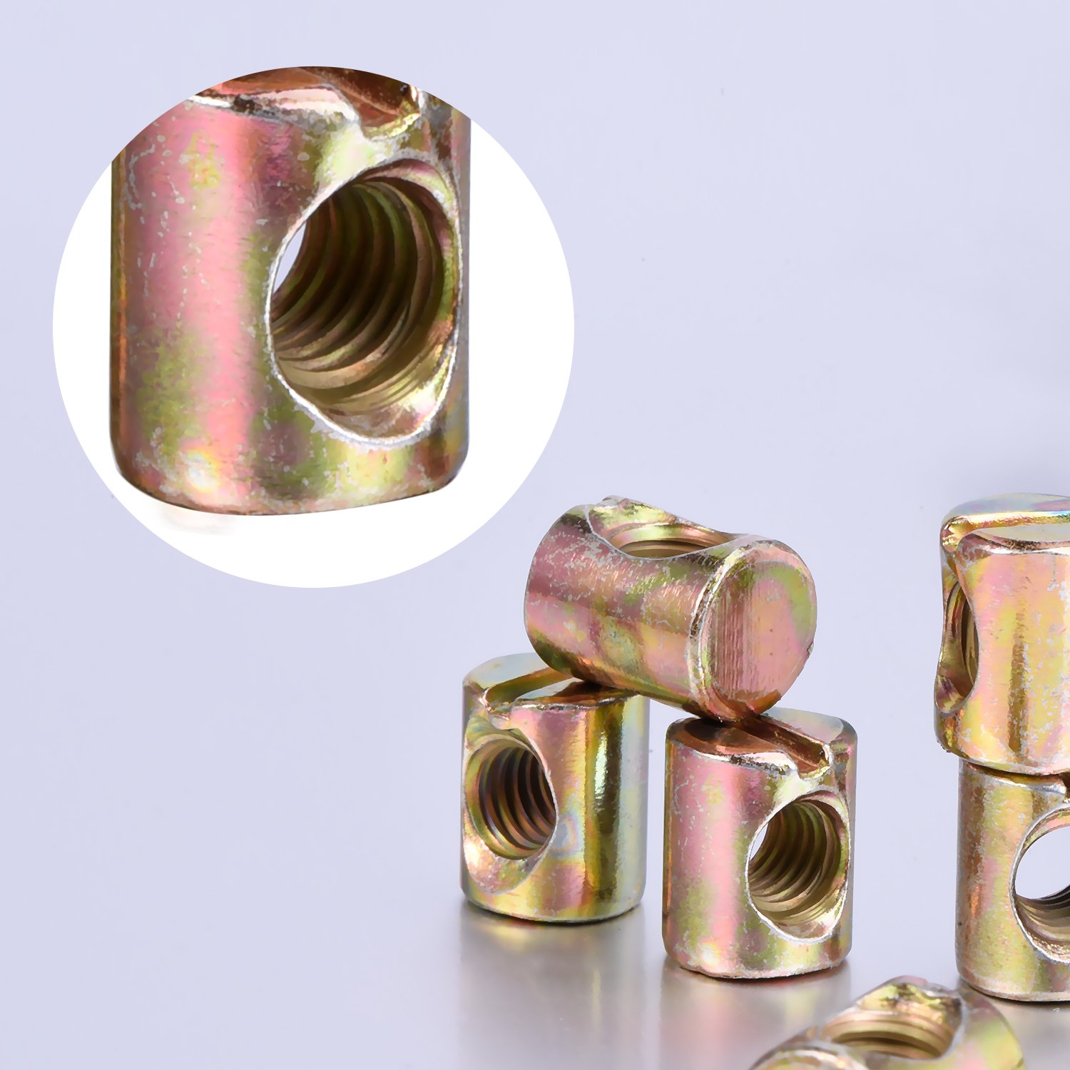 eBoot 20 Pack M6 Barrel Nuts Cross Dowels Slotted Nuts for Furniture Beds Crib Chairs