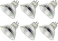 Vista 1 de CTKcom MR16 - Bombillas halógenas de 12 V y 20 W (paquete de 6) – Base de 12 voltios de dos pines, lúmenes altos, bombilla halógena de precisión