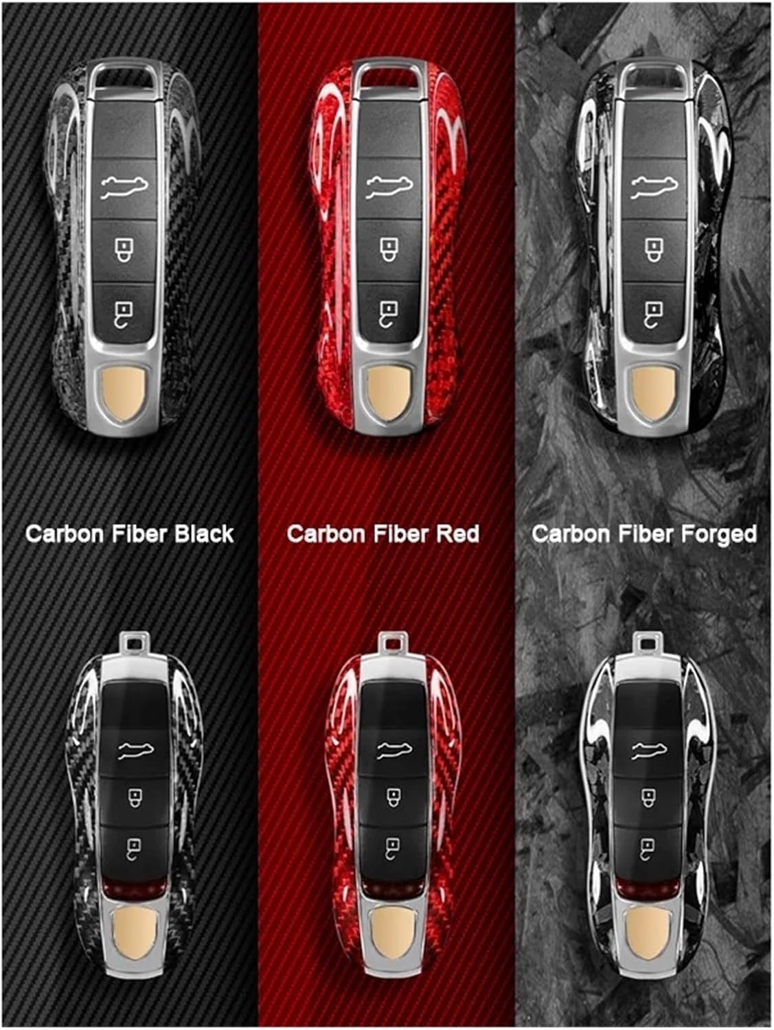 Car Remote Smart Key Fob Case Cover Cap Replacement Shell Compatible For Porsche Cayenne/Panamera 718 911/Taycan/Macan(Old Forge)