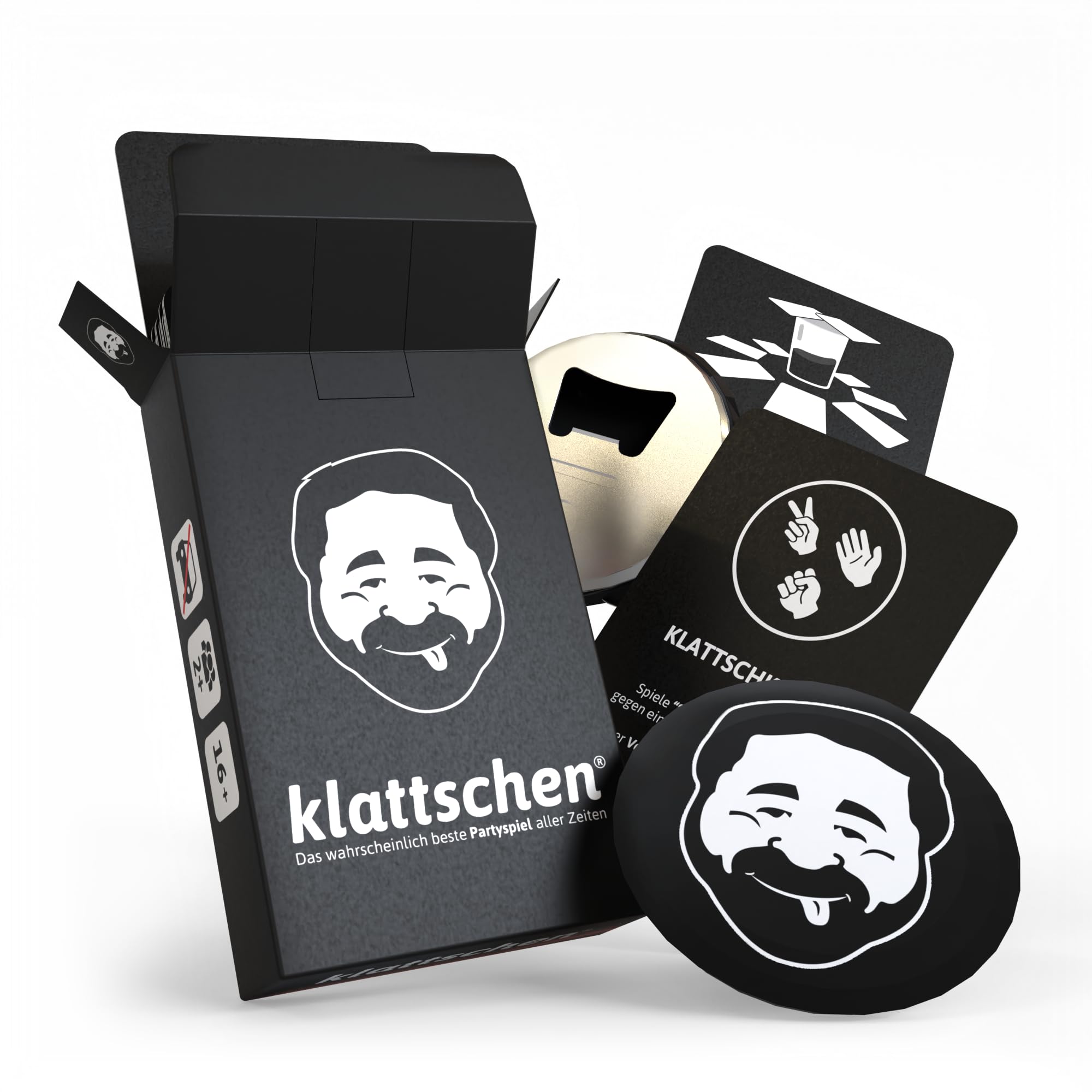 DENKRIESEN Klattschen® – Original Edition inkl. Flaschenöffner | Kartenspiel für Erwachsene | 2+ Spieler | Gesellschaftsspiel | Lustiges Partyspiel für Spielabende, Feiern & Geburtstage