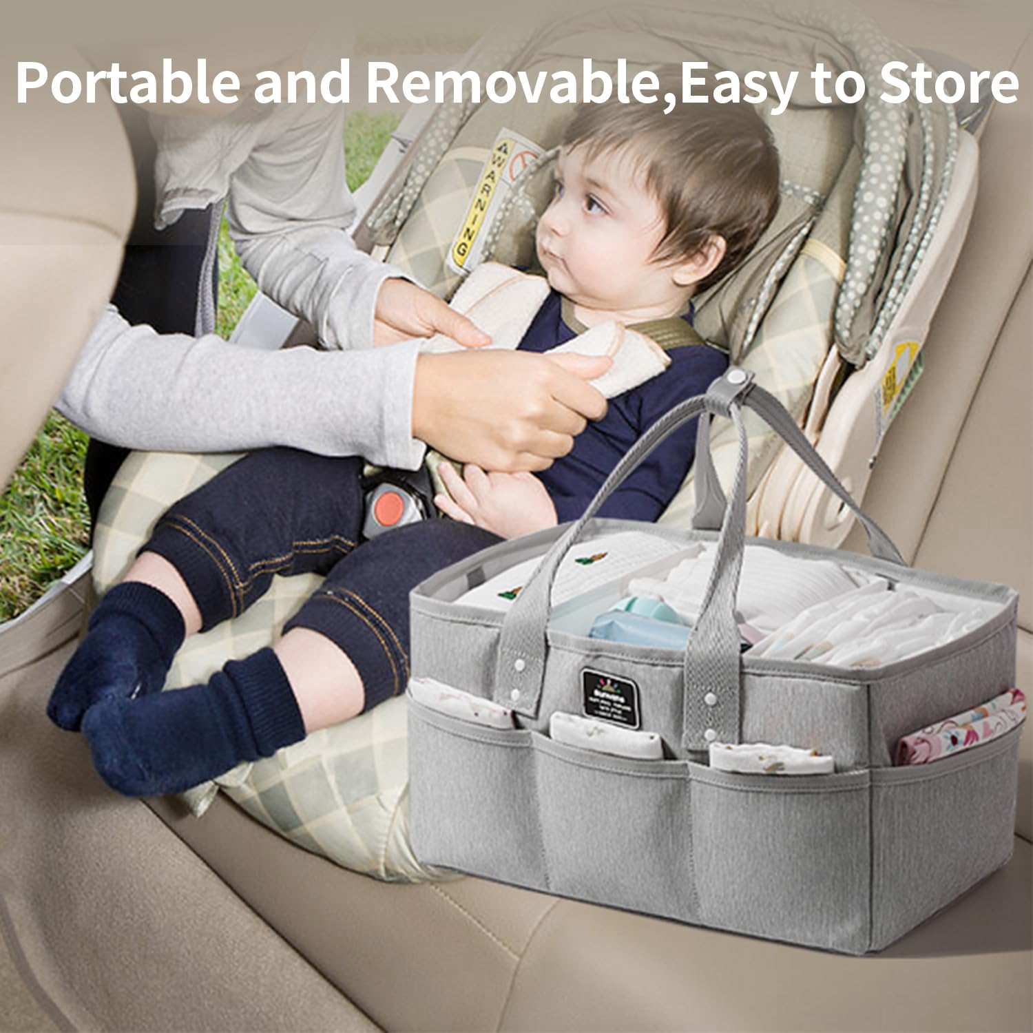 Sunveno Baby Luier Caddy Organizer Draagbare Houder Tas Voor Het Verschonen Van Tafel En Auto, Kinderkamer Essentials Opbergbakken  1501