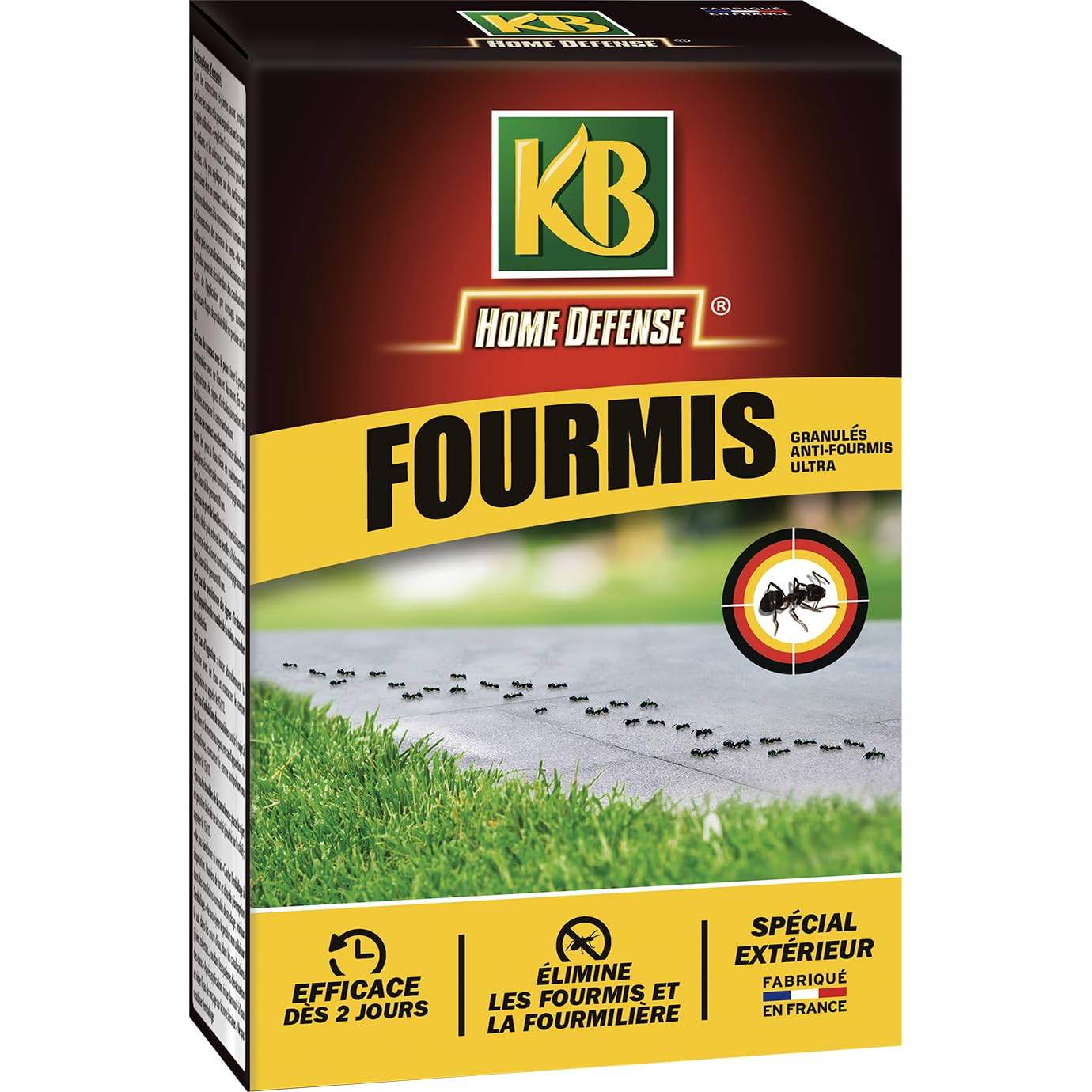 KB KFOU120 - Granulados anti-Fourmices 120 g (6 m²) - Eficaz desde 2 días - Elimina hormigas y hormigueros - Ideal para los alrededores de la casa, balcón, terrazas, paredes - Producto fabricado en