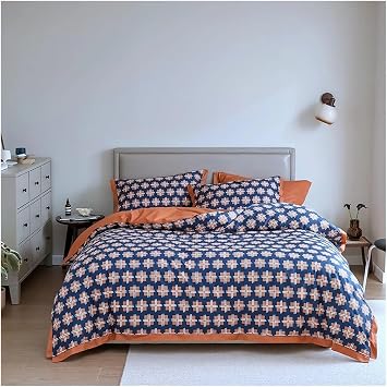 Marbling Bedding Set Cotton Duvet Cover Bed Linen Set King Bedding Queen Single Size Comforter Sets juego de camaA,Flat Bed Sheet_King 4PCS