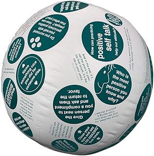 S&S Worldwide Toss 'n Talk-About Positive Attitude Ball. Beach Ball Style Ball, 16" Flat Diameter. Helps Start Conversations About Feelings, Frustrations and Ways to Adopt a More Positive Attitude.