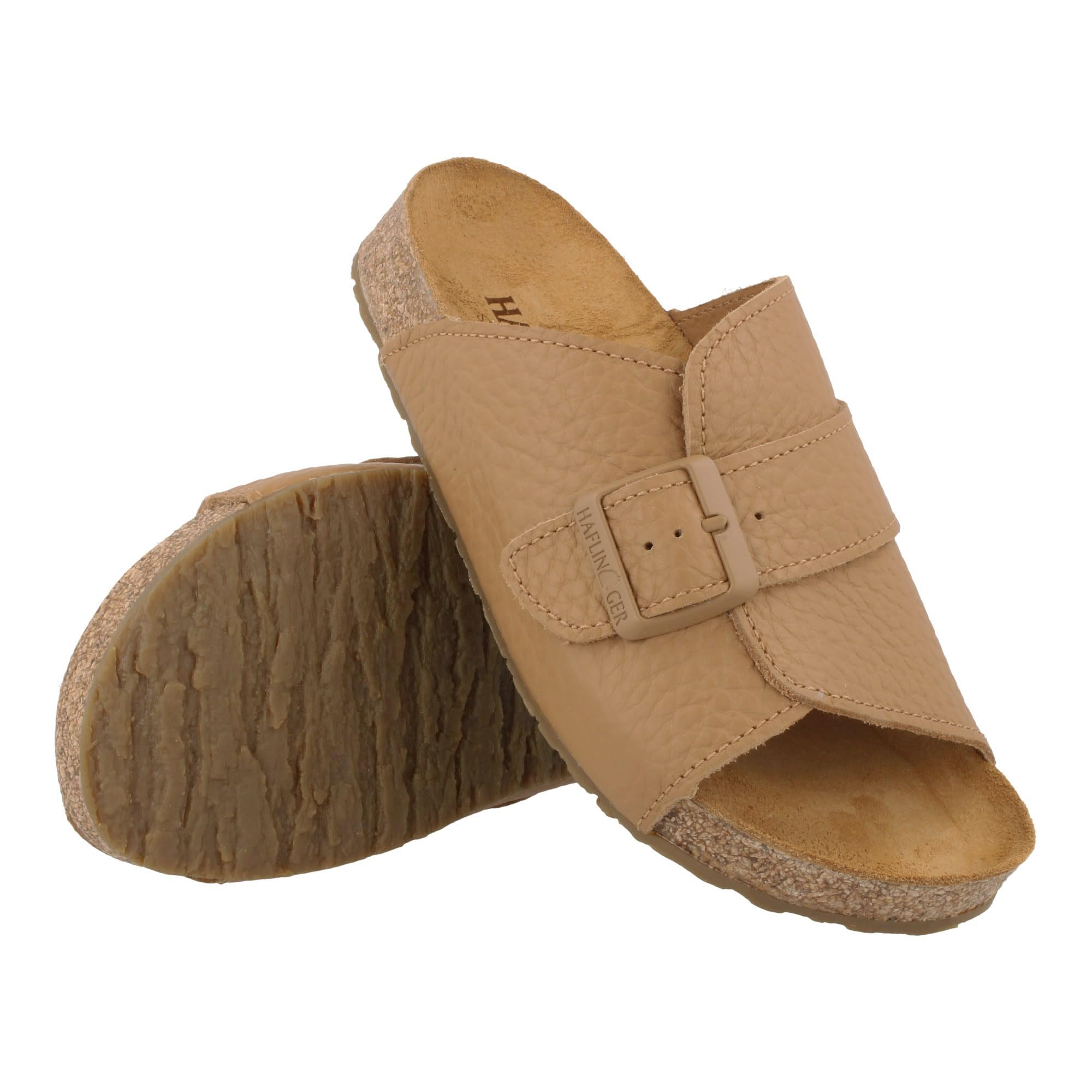 HAFLINGER Bio Lotti - Sandali in pelle con fibbia, plantare in sughero, unisex