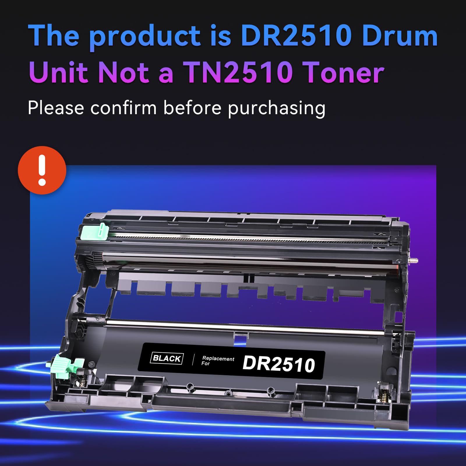 ZIPRINT DR2510 DR-2510 Tamburo compatibile con Brother DR2510 Tamburo per Brother HL-L2400DWE HL-L2400DW MFC-L2835DW MFC-L2827DW MFC-L2860DWE DCP-L2665DW DCP-L2627DW DCP-L2620DW