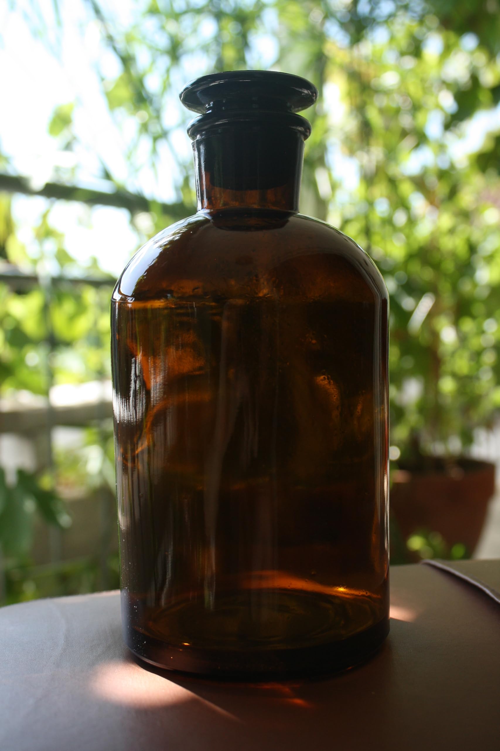 Generisch Apothekerflasche, 1000 ml, Enghals, Braunglas (3er Pack)