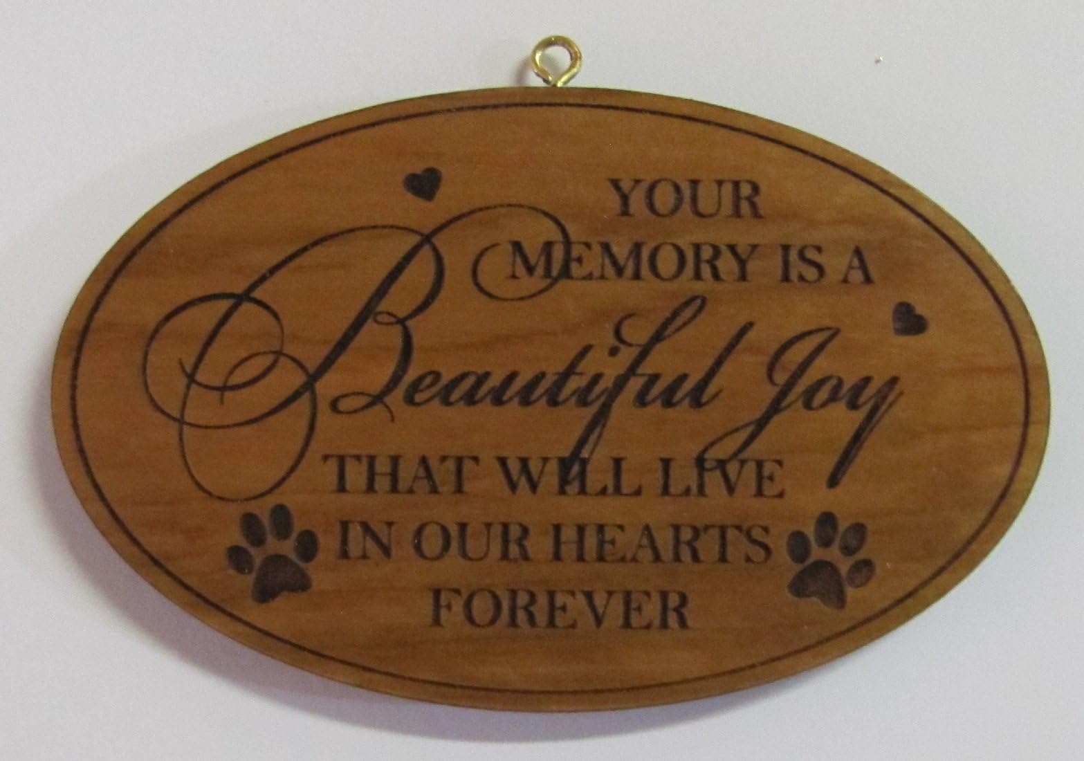 LifeSong Milestones Oval Wooden Ornament Your Memory is a Beautiful Joy That Will Last in Our Hearts Forever 54743a