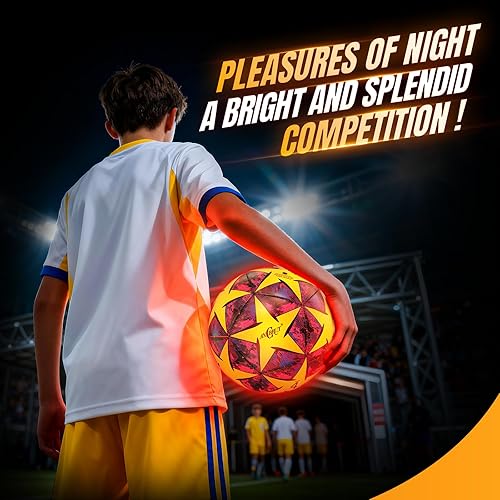 Miniatura 6 de Light Up Soccer Ball Glow in The Dark Size 3/4/ 5 Indoor&Outdoor Sports Gifts Birthday Ideas for 3-15+ Boys, Girls, Teens with Pre-Installed