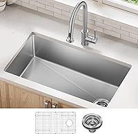 Kraus Fairlane 33-Inch Undermount Single Bowl 18-Gauge Stainless Steel Kitchen Sink KHU640-33 - NoiseDefend, Easy Clean