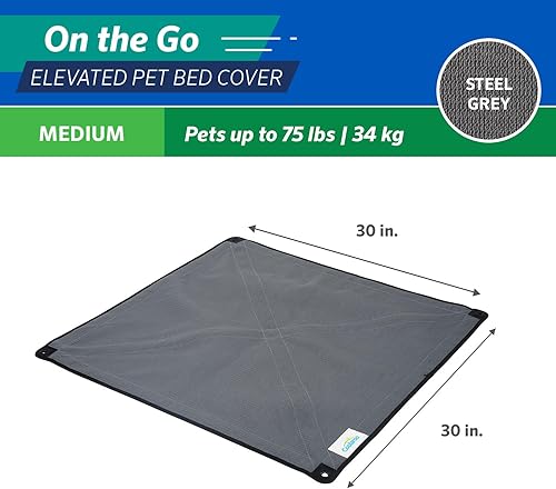 Miniatura 3 de Coolaroo On The Go - Funda de repuesto para cama elevada para perro, portátil para viajes y campamentos, plegable para almacenamiento, tamaño