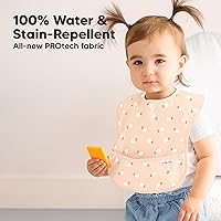 Vista 2 de KeaBabies Paquete de 3 baberos impermeables para comer – Baberos ligeros de alimentación para niños pequeños con gran receptor de alimentos, a