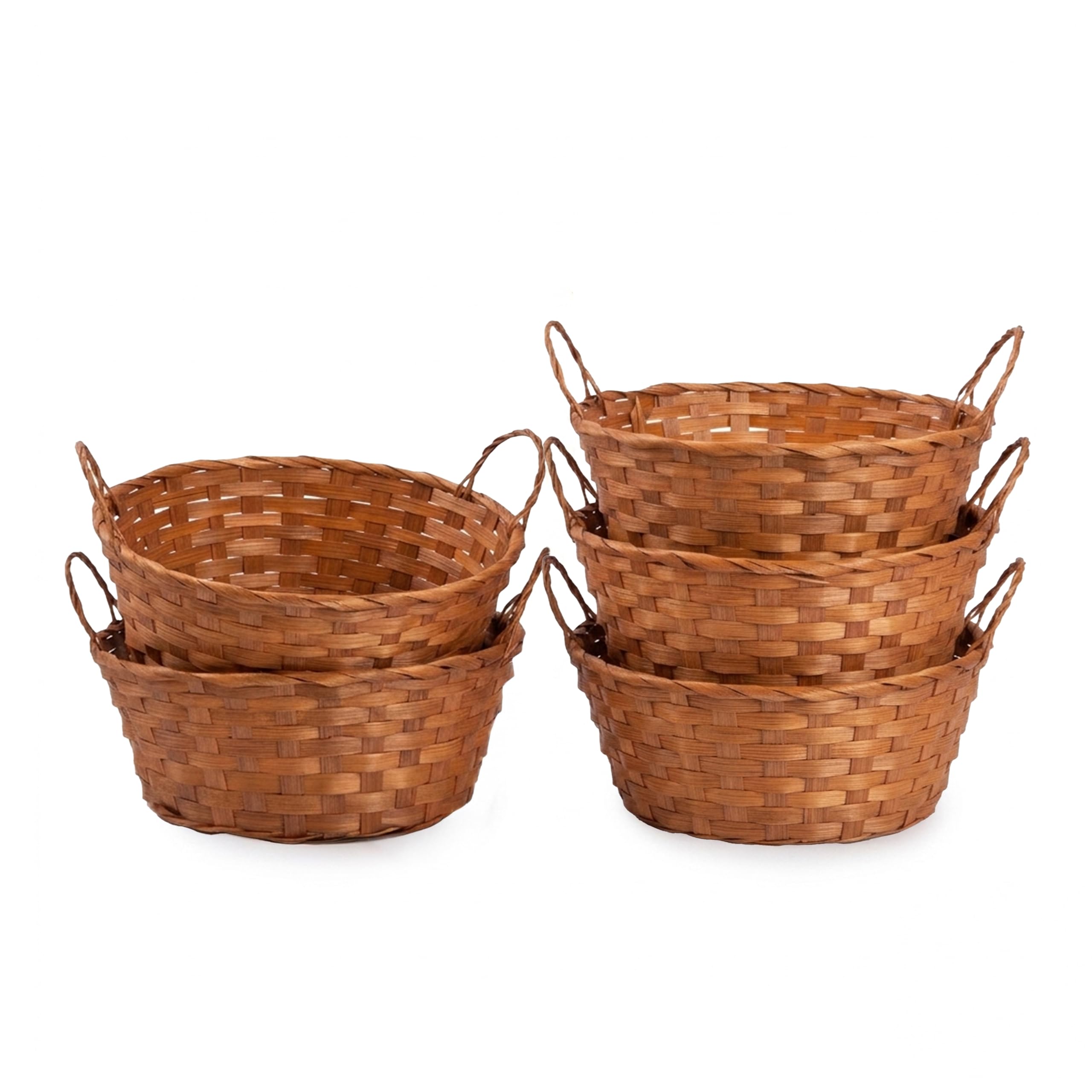Wickerfield Bamboo Wicker Hampers With Handles Gift Hampers Retail Display Tray Bread Basket (5, Brown)