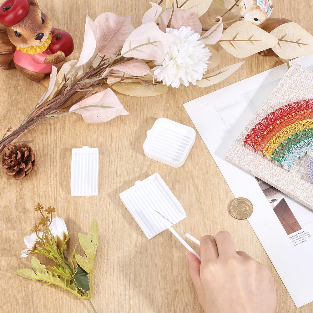 FREEBLOSS 4 in 1 Fuse Bead Picking Tray Set Fuse Bead Tray Tool Kit Includes Single Needle Tweezer & Spoon, Suitable for 2.6mm Mini Size Beads, White - Image 5