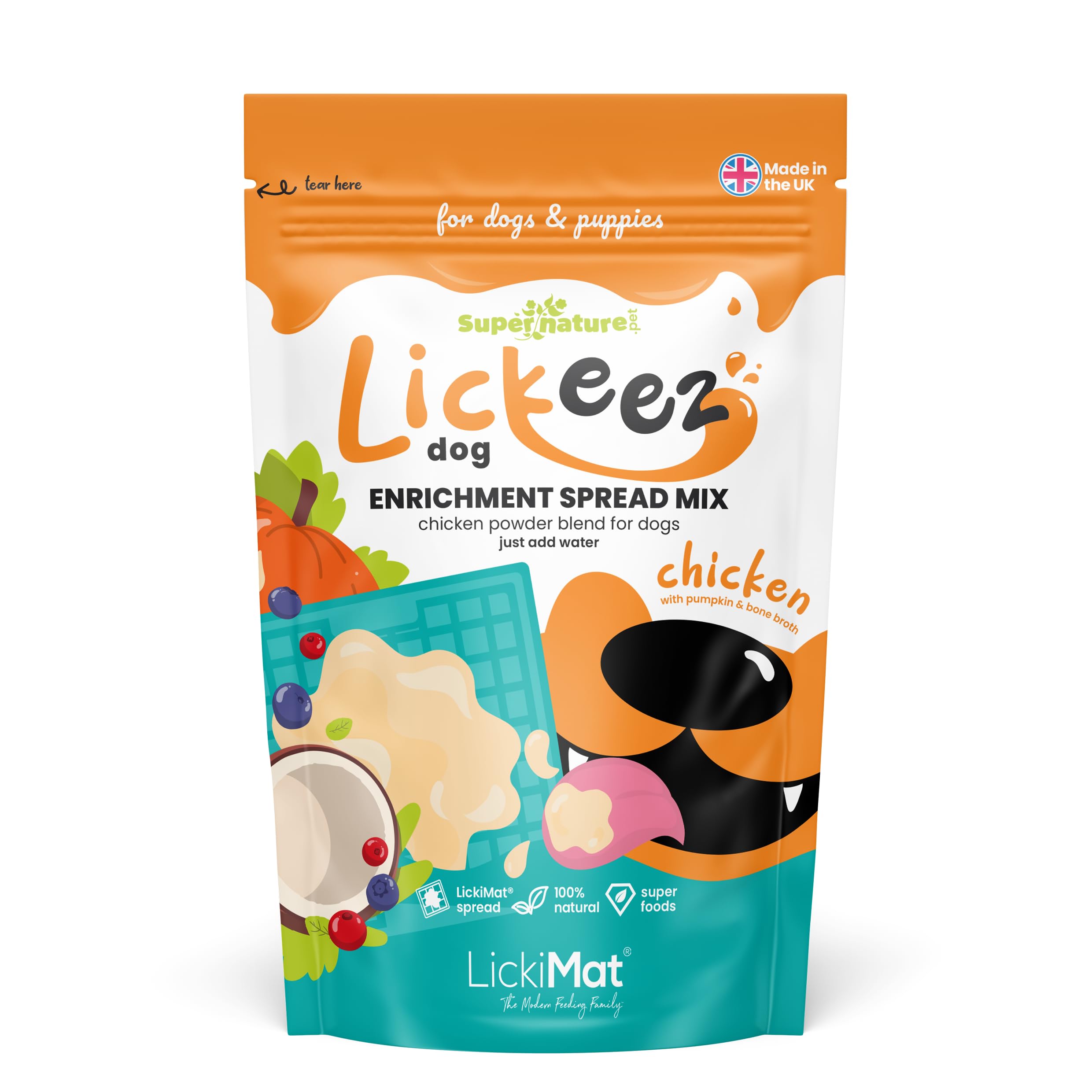 Supernature Lickeez Chicken Enrichment Spread for Dogs 100g, 100 g (Pack of 1)