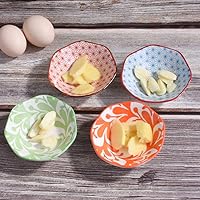 Vista 2 de Juego de 4 platos japoneses de cerámica para salsa de soja, para sushi, albóndigas, inmersión