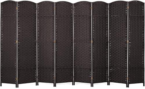 Miniatura 9 de Divisor de habitación plegable de 6 pies con fibra tejida de diamante, divisores de habitación portátiles para interiores y separadores para