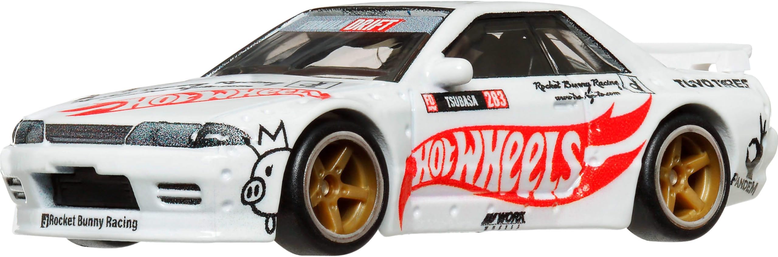 Premium Car Culture Collectible Toy Car, 1:64 Scale Die-Cast Nissan Skyline GT-R (R32) Pandem, Modern Classics Vehicle with Real Riders Tires