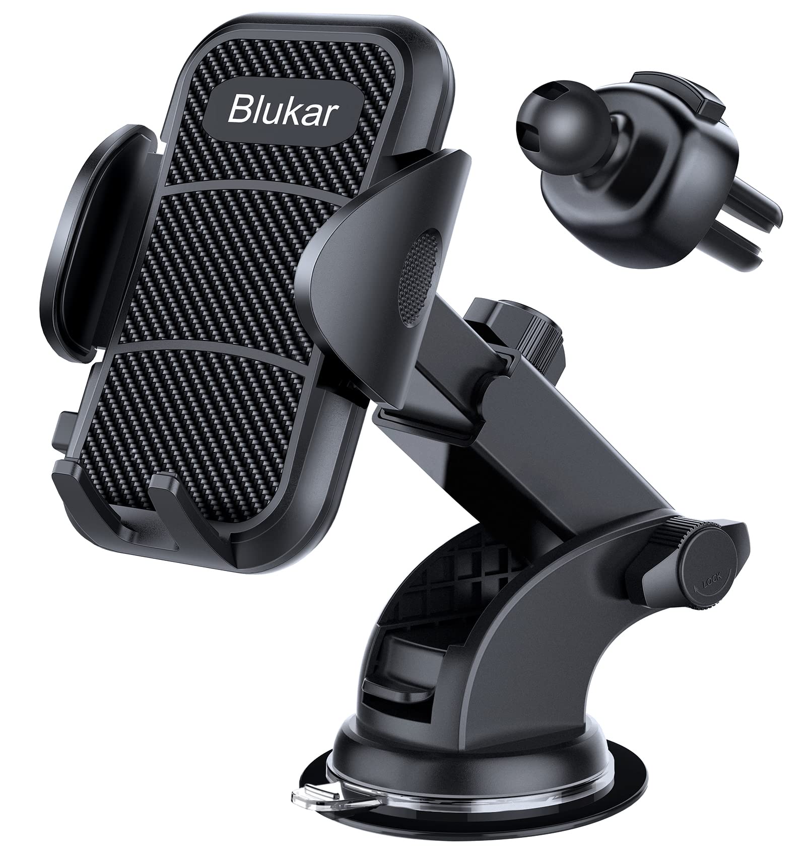 Blukar Car Phone Holder, Universal Car Phone Mount Cradle 3 in 1