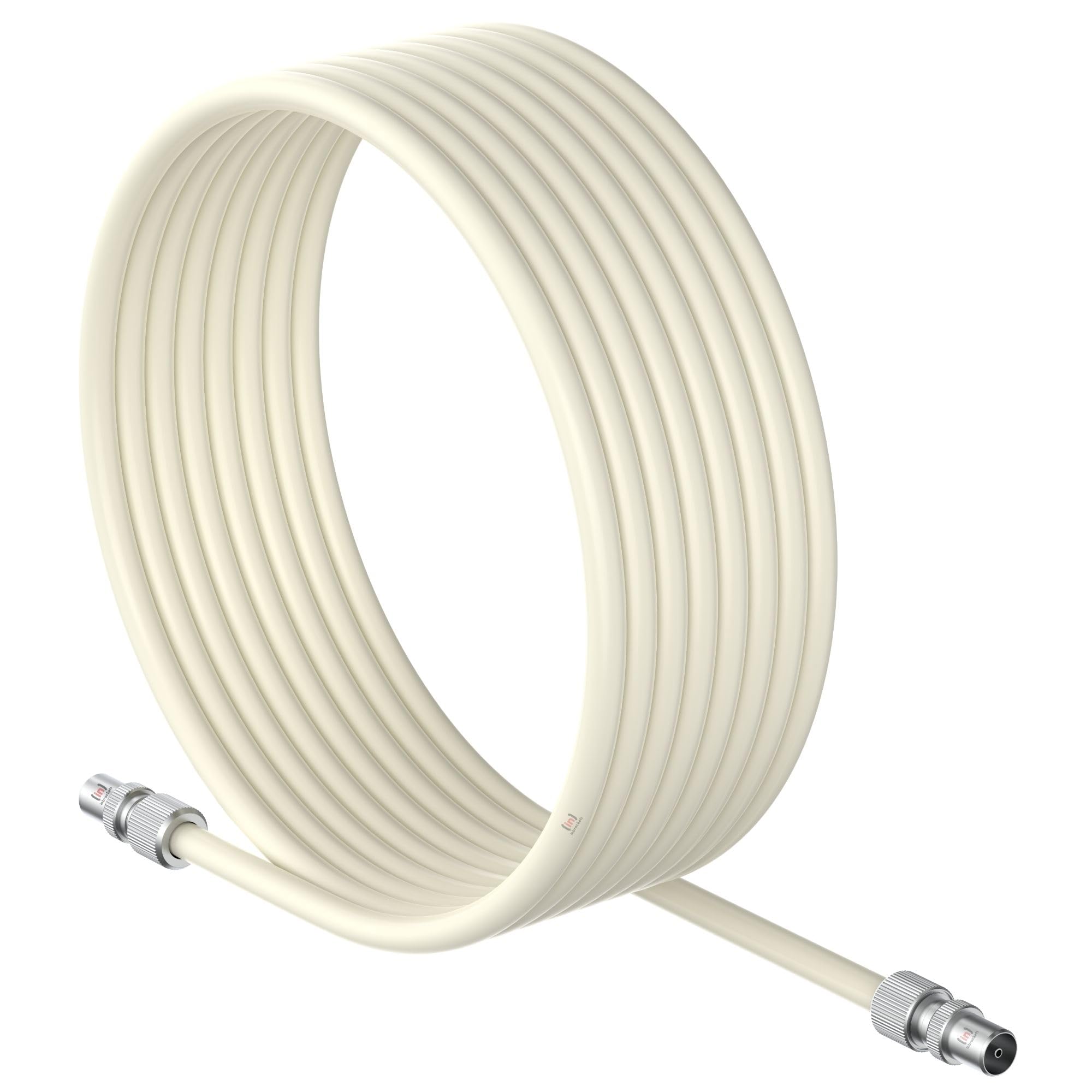Câble coaxial RF mâle blanc de 7m avec coupleur Inbrackets