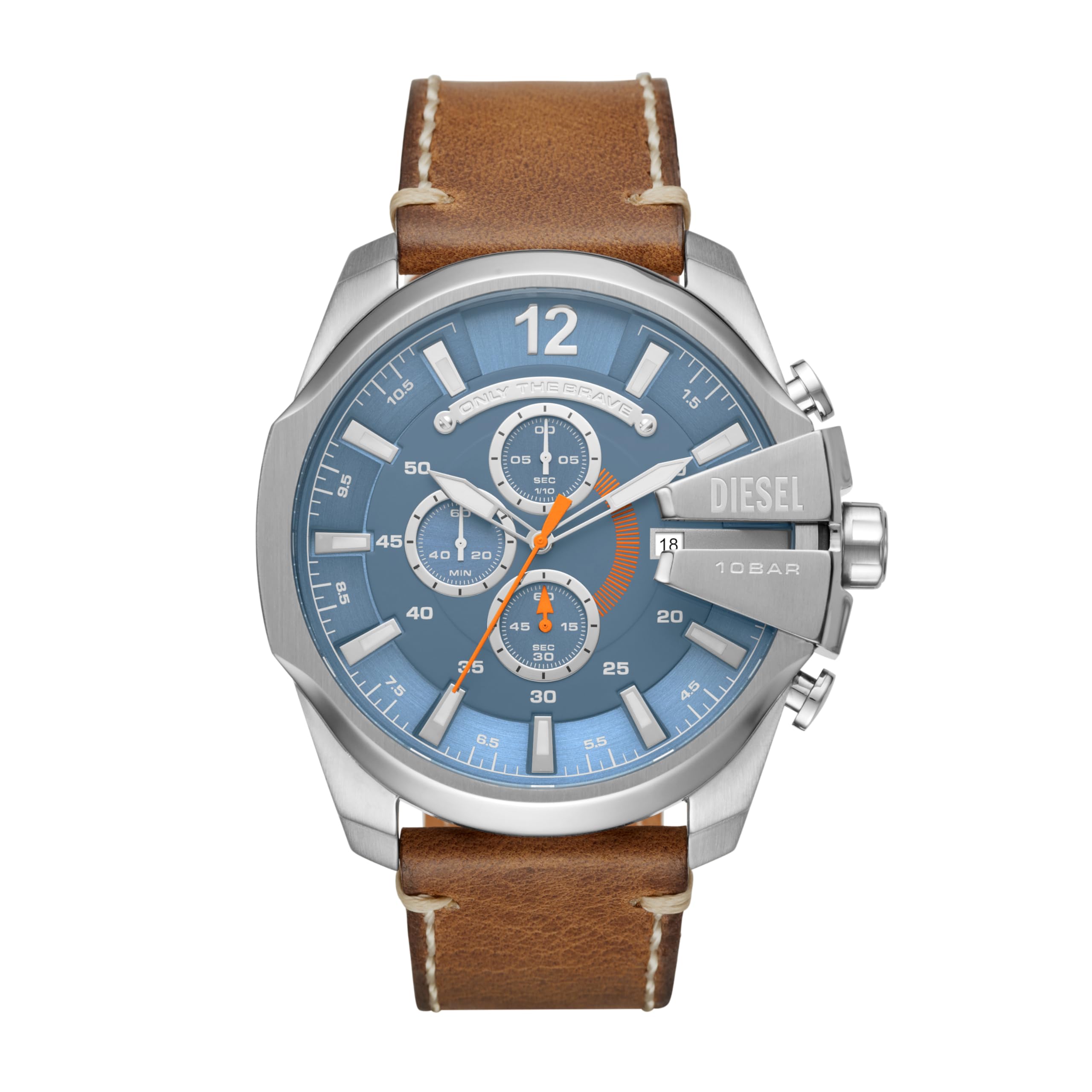 Diesel Mega Chief Series Herrenuhr, Chronographenwerk mit Lederarmband