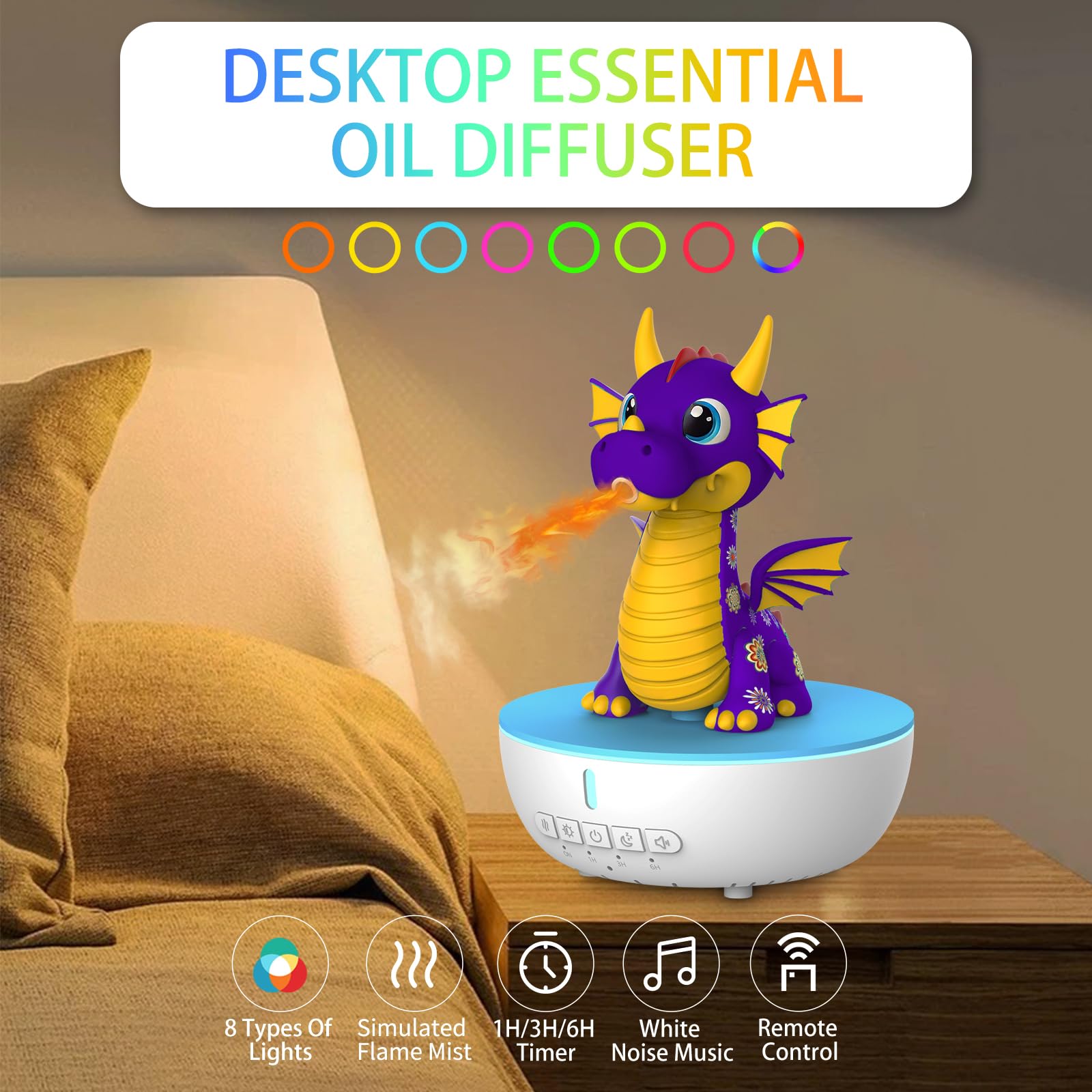 OHAANYY Aroma Diffuser Drachen-Design, 400ml Ultraschall Luftbefeuchter