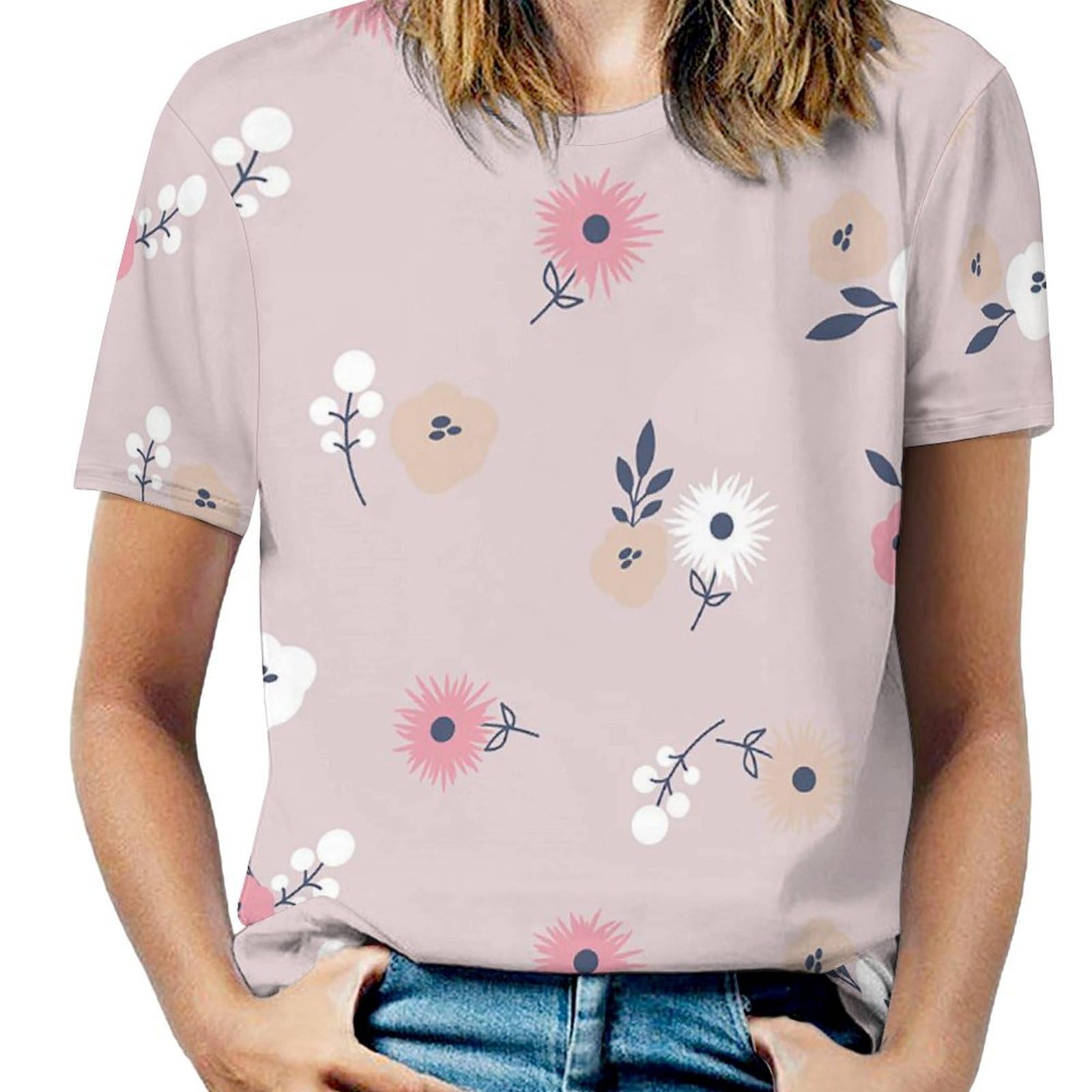 Amazon.co.jp: Tシャツ レディース 半袖 草 花 植物 花柄 草柄
