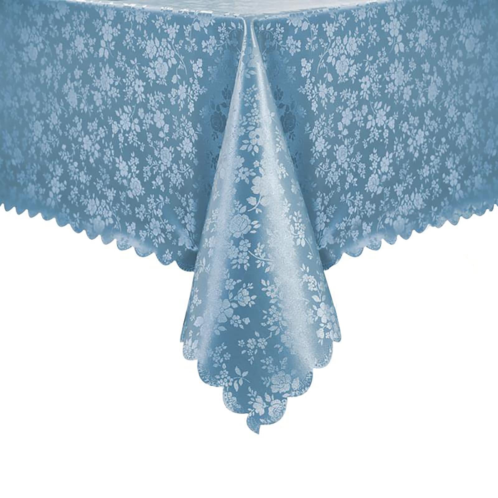Romanstile Waterproof Vinyl Tablecloth Rectangle, 54 x 120 Inch, Rose Blue