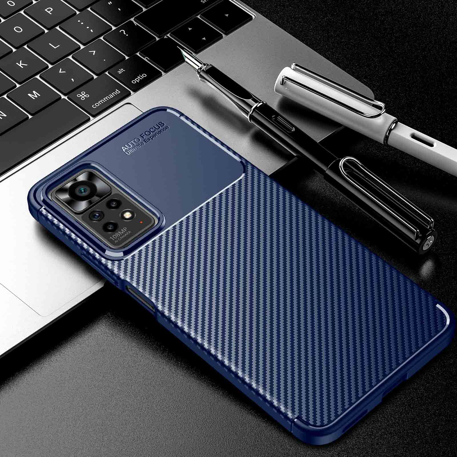 Cover Antiurdo In Carbonio Per Xiaomi Redmi Note 11 Pro Plus 5G - Custodia TPU Morbida E Sottile, Opaca