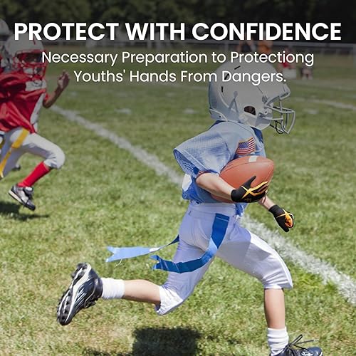 Miniatura 6 de Guantes de Fútbol Americano para Jóvenes y Adultos Pro 3.0 Mejorados Palma Ultra Adherente Receptores Silicona Flexible Alto Agarre Guantes de